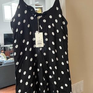 Black polkadot maxi dress side pockets a new day